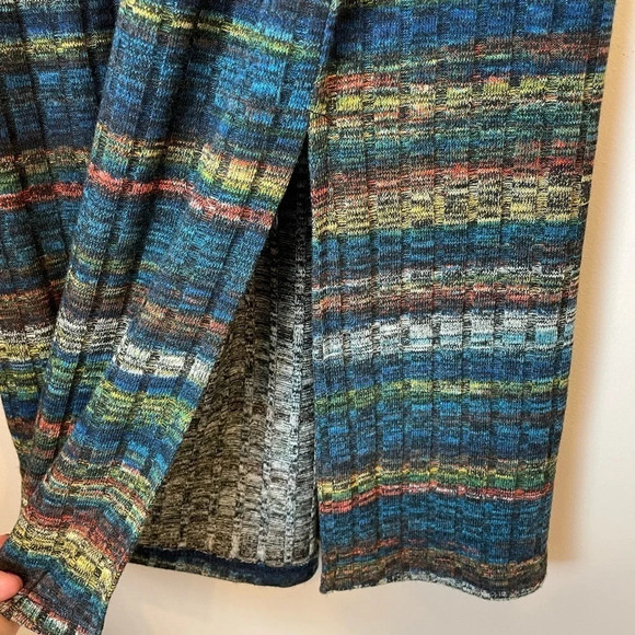 Monteau | Women's Midi Bodycon Multicolor Striped Sleeveless Sweater Dress Large - Picture 6 of 6